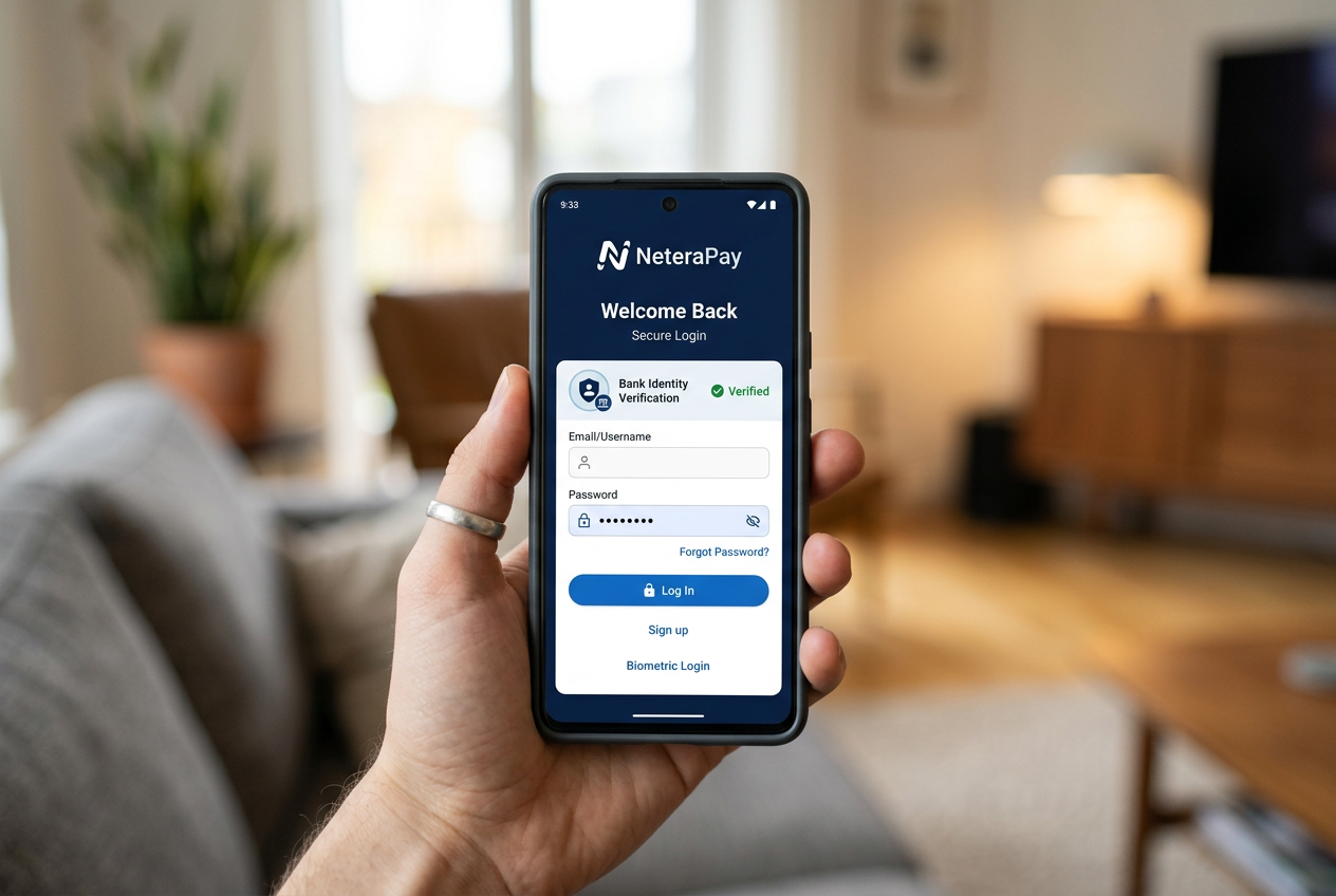 Mobilní aplikace NeteraPay pro bezpečné platby v kasinu